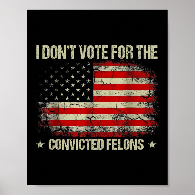 Don't Vote For Convicted Felons Anti-trump 3  Poster (Front)