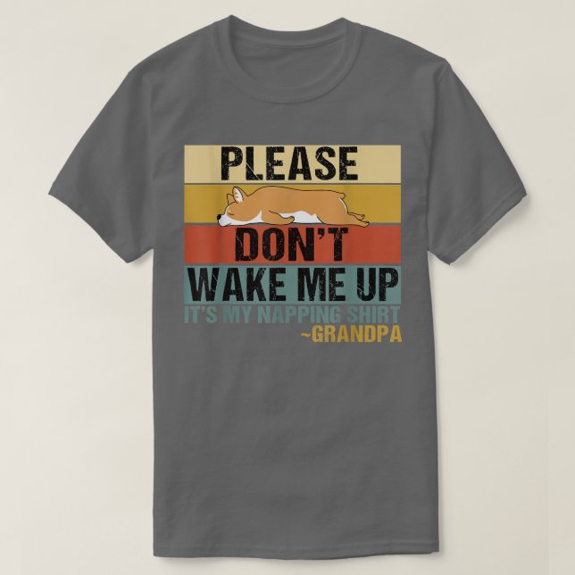 Dont Wake Me Up Funny Sleeping Granny Corgi  T-Shirt (Design Front)