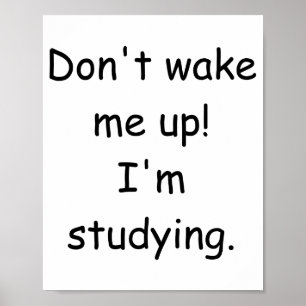 Dont Wake Me Up Im Studying Poster