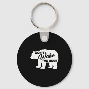 Don't Wake The Bear Funny Bear Silhouette Graphic Key Ring