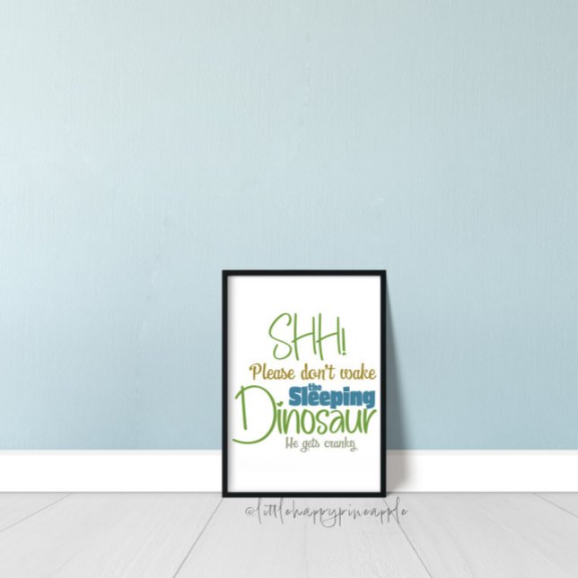Don't Wake The Sleeping Dinosaur Kids Wall Art (Creator Uploaded)