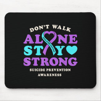 Don't walk alone prevention awareness ribbon heart mouse pad
