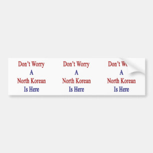 Don't Worry A North Korean Is Here.png Bumper Sticker