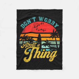 Don't Worry About A Thing Jamaican Rasta Reggae Fu Fleece Blanket