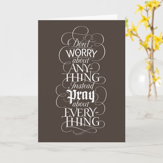 DON'T WORRY ABOUT Anything - Christian Bible Verse Card (Yellow Flower)