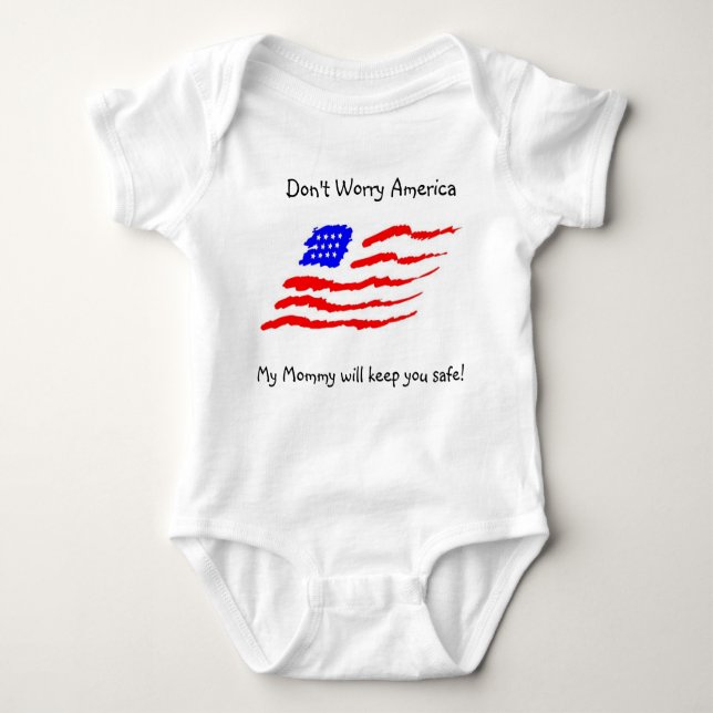 Don't Worry America Baby Bodysuit (Front)