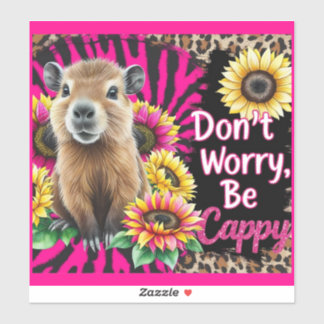 Don't Worry, Be Cappy – Cute Capybara Sunflower