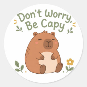 Don't Worry Be Capy Cute Capybara Sticker
