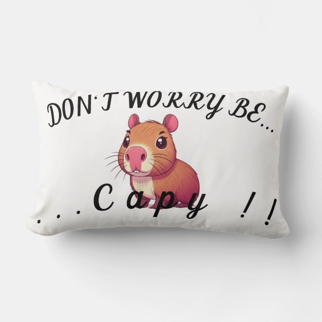 Don't worry be capy lumbar cushion (Front)