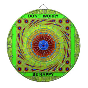 Don't Worry Be Happy Art Print Dartboard