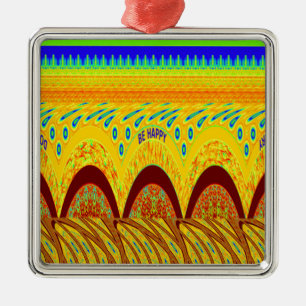 Don't Worry Be Happy Art Print Design Metal Tree Decoration