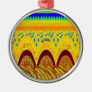 Don't Worry Be Happy Art Print Design Metal Tree Decoration