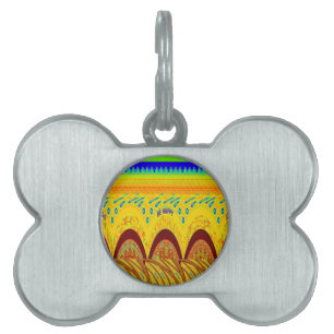 Don't Worry Be Happy Art Print Design Pet Name Tag
