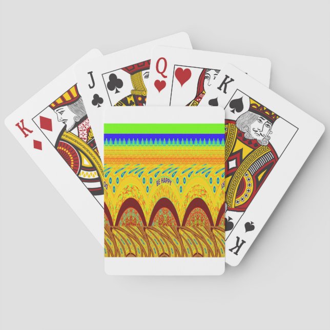 Don't Worry Be Happy Art Print Design Playing Cards (Back)