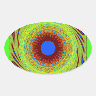 Don't Worry Be Happy Art Print Oval Sticker