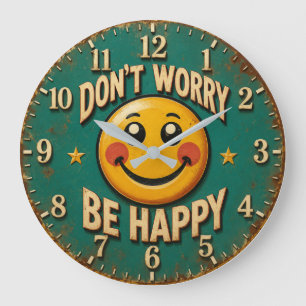 Don't Worry Be Happy Large Clock