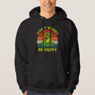 Don't Worry Be Hoppy Cute Frog Kids Toddler Boys G Hoodie