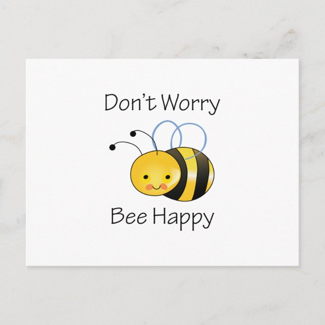 DONT WORRY BEE HAPPY POSTCARD (Front)