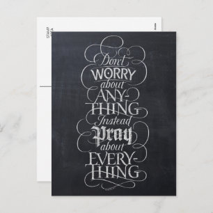 DON'T WORRY - Christian Calligraphy Chalk Holiday Postcard