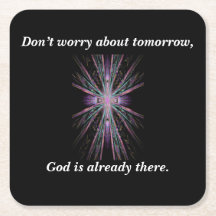 Don't Worry Coasters w/Feather Cross