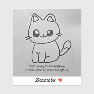 Don't Worry Kitty Sticker