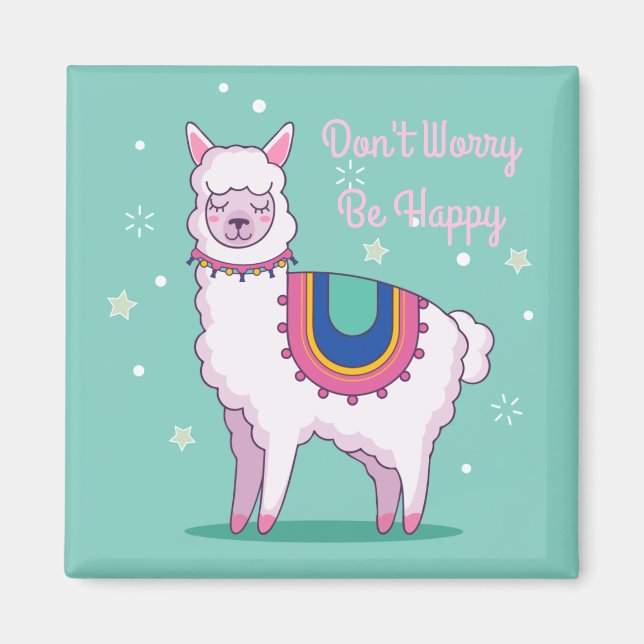 Don't Worry Llama Magnet (Front)