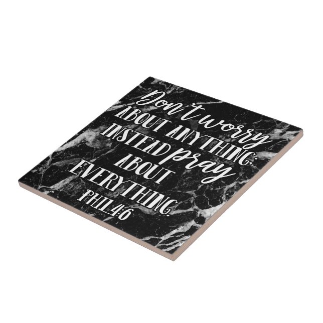 Dont Worry Pray Bible Verse Scripture Christian Tile (Side)