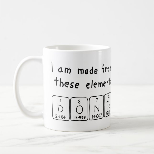 Donte periodic table name mug (Left)