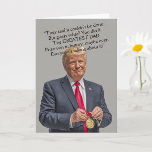Donuld Trump Medal Great Dad Amusing greeting card
