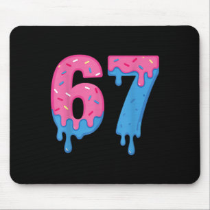 Donut 67 Meme Fun Six Seven Sprinkles Design Mouse Pad