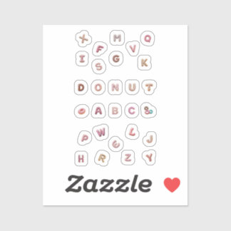 Donut-ABC Sticker-Set - Sweet letters - 16 pieces