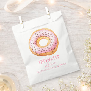donut baby shower pink girly cute welcome favour bags
