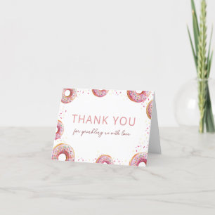 Donut Baby Sprinkle Girl Thank You Card