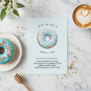 Donut Birthday Invitation   Sweet Time Donut Party