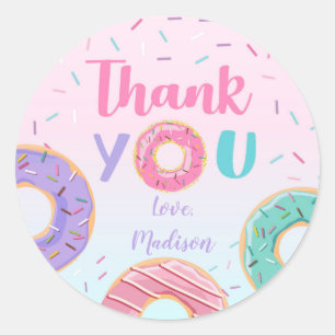 Donut Birthday Stickers Labels