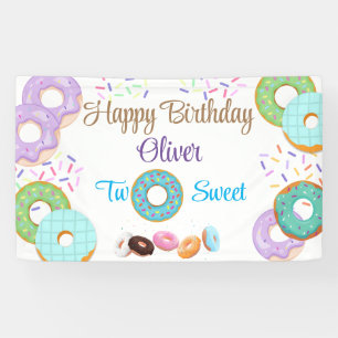 Donut boy 2nd birthday  banner