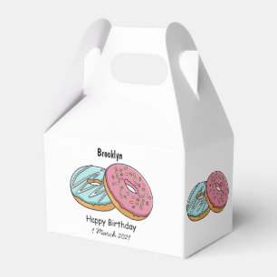 Donut cartoon illustration favour box