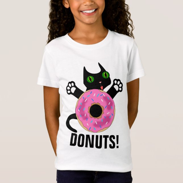 DONUT CAT T-shirts Funny Tees (Front)