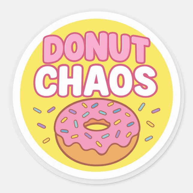 Donut Chaos Round Sticker (Front)