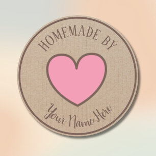 Donut Cookie Cake Heart Homemade By Vintage Craft Classic Round Sticker