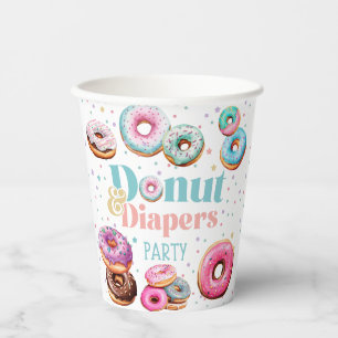 Donut & Diapers Baby Shower Paper Plate Cups