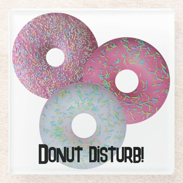 Donut disturb! glass coaster (Front)