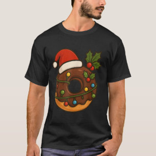 Donut Doughnut Merry Xmas Santa Hat Christmas Boys T-Shirt