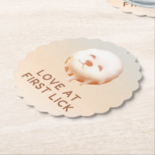 Donut Dream: Glazed Smile Pup  Paper Coaster