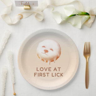 Donut Dream: Glazed Smile Pup Repeat Pattern Paper Plate