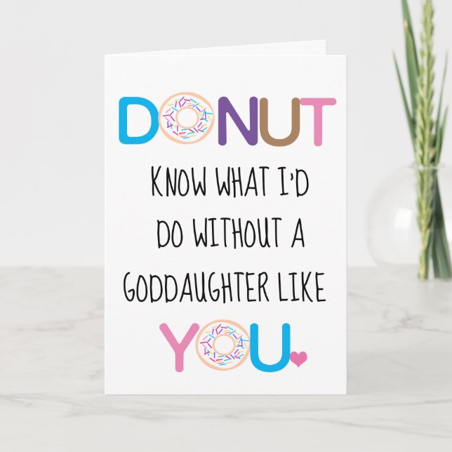 Donut Goddaughter Valentine's Day Card (Front)
