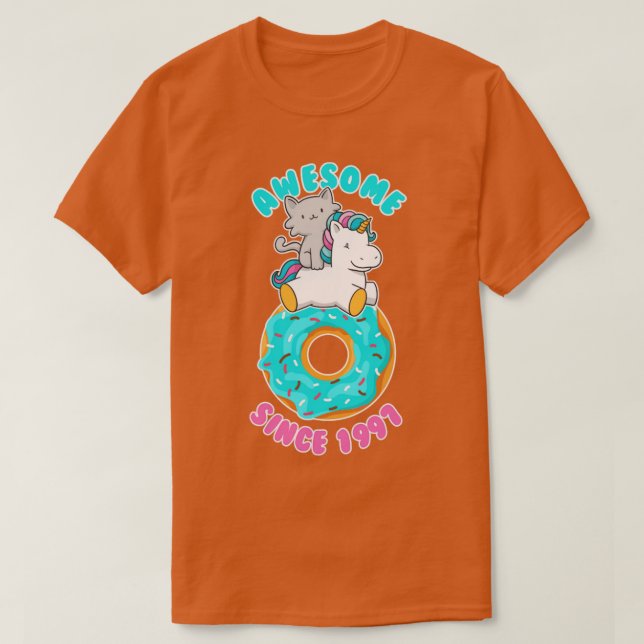 Donut Kitten Unicorn Awesome since 1997 T-Shirt (Design Front)