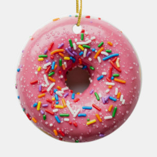 DONUT ORNAMENT PINK WITH SPRINKLES