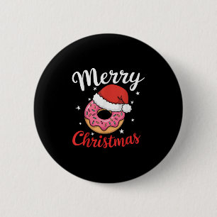 Donut Pajama Xmas Santa Donuts Christmas Kids  6 Cm Round Badge