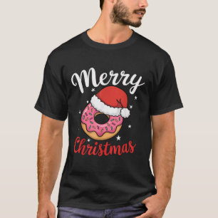 Donut Pajama Xmas Santa Donuts Christmas Kids T-Shirt